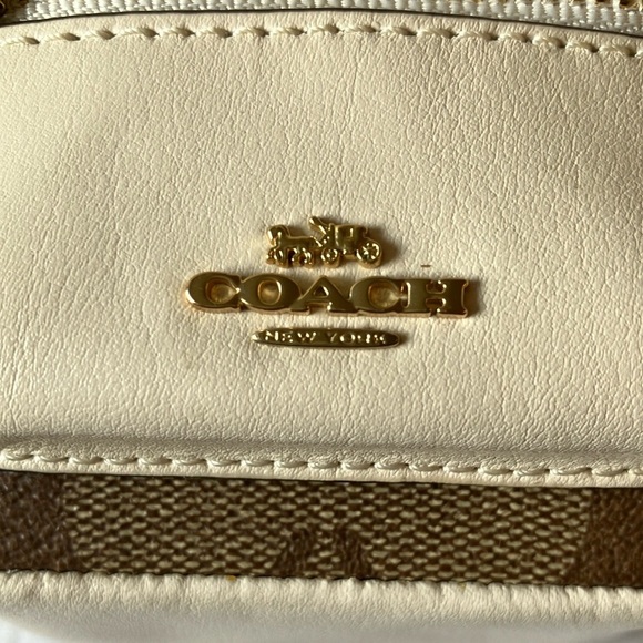 Coach: Brown & Cream Mini Backpack Bag Charm/Keychain - Picture 2 of 16